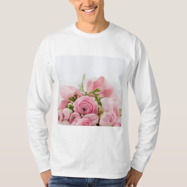 Pink Wedding Roses T-Shirt (Front)