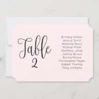 Pink wedding seating chart. Blush landscape modern
