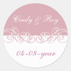Pink wedding stickers