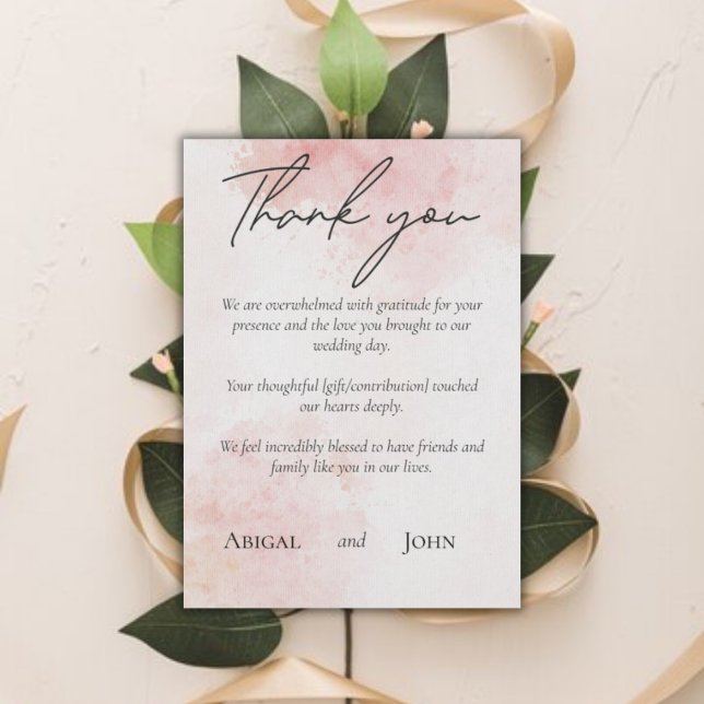 Pink wedding thank you card (Creator Uploaded)