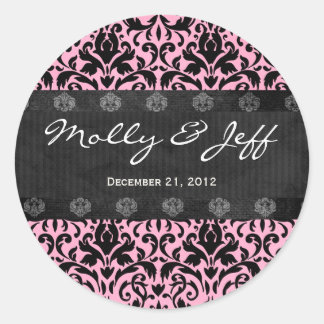 Pink Wedding Thank You Sticker