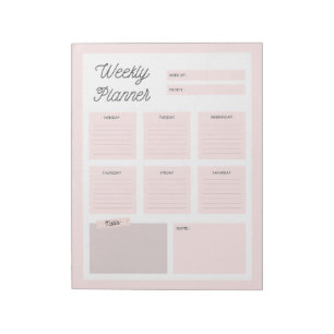 Pink Weekly Planner Notepad