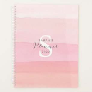 Pink Weekly planner Trendy abstract watercolor