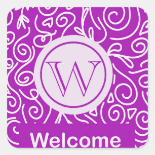 Pink Welcome Sticket Square Sticker