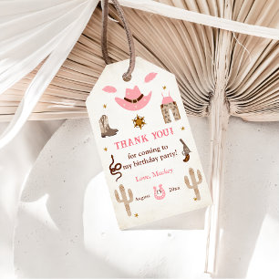 Pink Western Cowboy Birthday Party  Gift Tags
