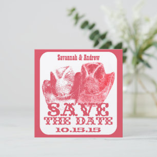 Pink Western Cowboy Cowgirl Wedding Save the Date