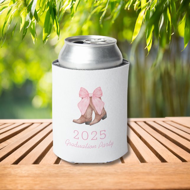 Pink Western Cowgirl 2025 Graduation Party  Can Cooler (Creator Uploaded)
