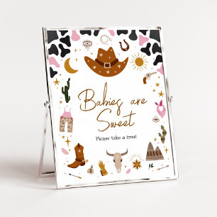 Pink Western Cowgirl Baby Shower Babies are Sweet Poster