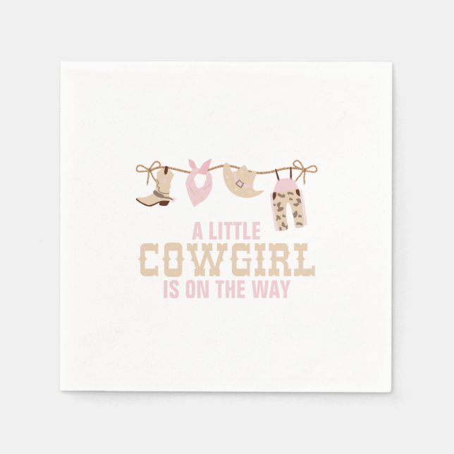 Pink Western Cowgirl Baby Shower Napkin (Front)