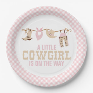 Pink Western Cowgirl Baby Shower Paper Plates