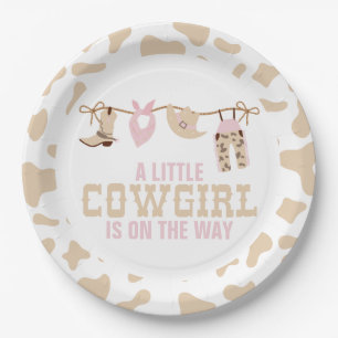 Pink Western Cowgirl Baby Shower Paper Plates