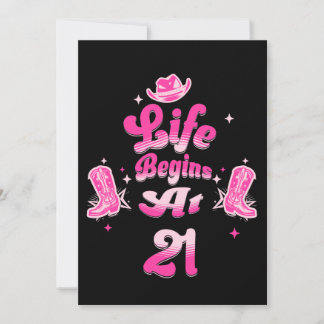 Pink Western Cowgirl Birthday Milestone Card