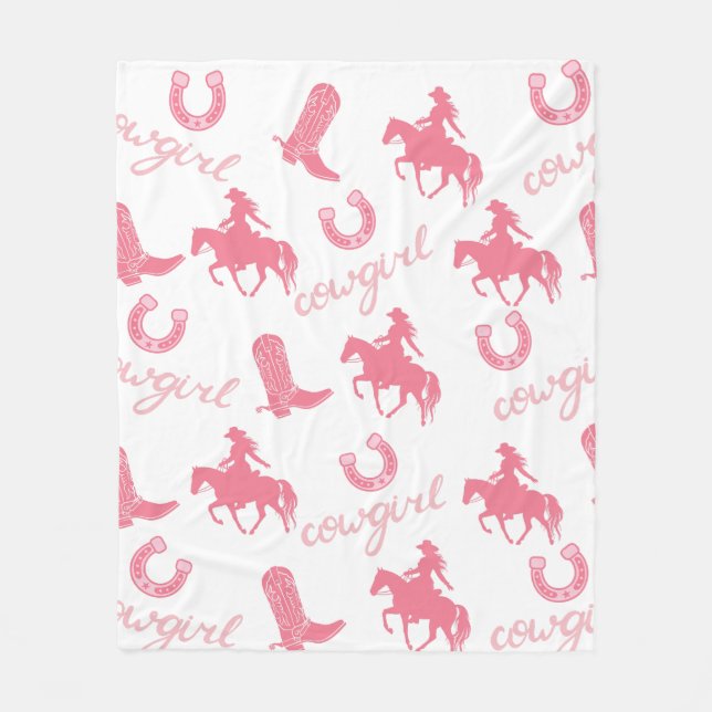 Pink  Western Cowgirl Blanket - Personalised (Front)