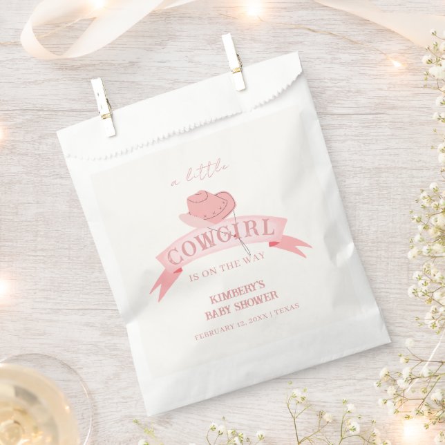 Pink Western Cowgirl Hat Baby Shower  Favour Bags (Clipped)