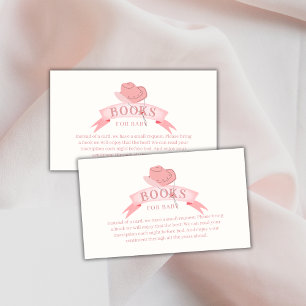 Pink Western Cowgirl Hat Books For Baby Shower  Enclosure Card