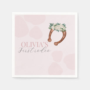 Pink western cowgirl rodeo birthday napkin
