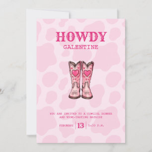 Pink Western Cowgirl Valentine Party Invitation
