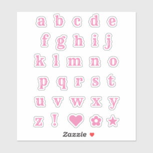 Pink Western Theme Party Letters Alphabet Stickers