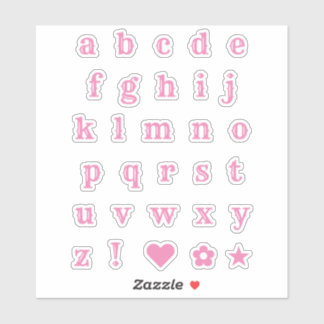 Pink Western Theme Party Letters Alphabet Stickers