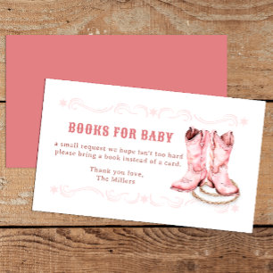 Pink Western Watercolor Books For Baby  Enclosure Card
