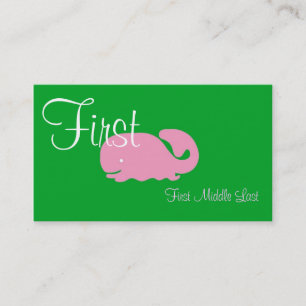 Pink Whale Girls Calling Card