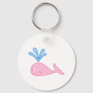 Pink Whale. Key Ring