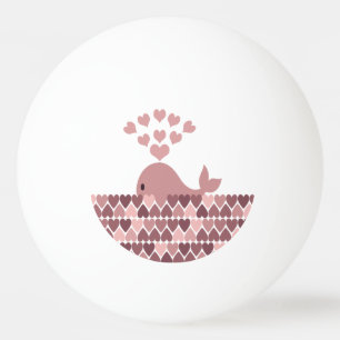 Pink Whale Love Ping Pong Ball