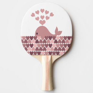 Pink Whale Love Ping Pong Paddle