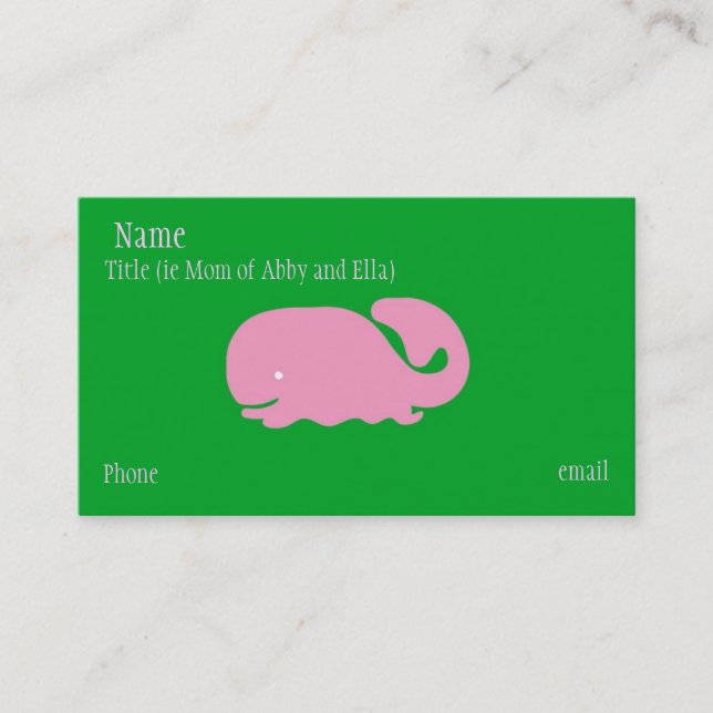 Pink Whale Mummy Card (Front)