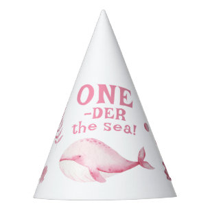 Pink Whale Oneder The Sea 1st Birthday Party Hat