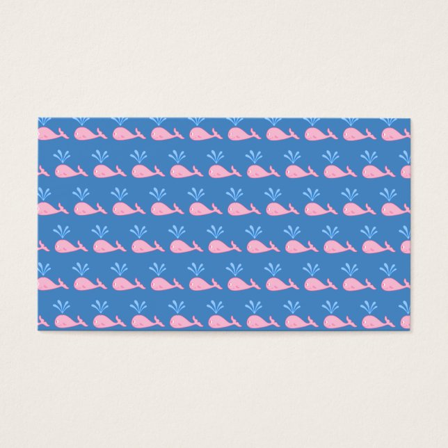 Pink Whale Pattern on Blue. (Front)