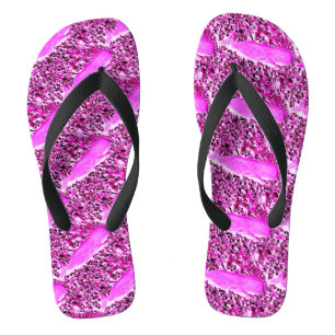 pink whale pod design flip flops