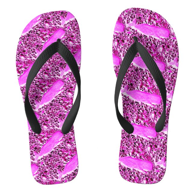 pink whale pod design flip flops (Footbed)