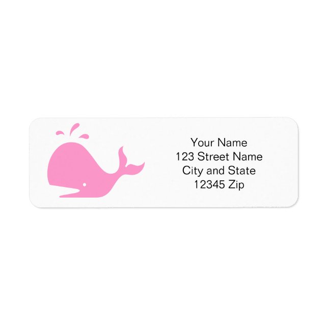 Pink whale return address labels (Front)