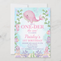 Pink Whale Under the Sea Girls 1st Birthday