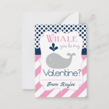 Pink Whale You Be My Valentine