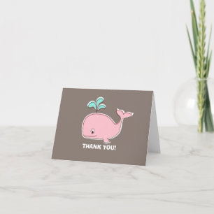 Pink Whale You Thank Card