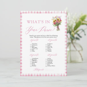 Pink What's In Your Purse Bridal Shower Game Invitation