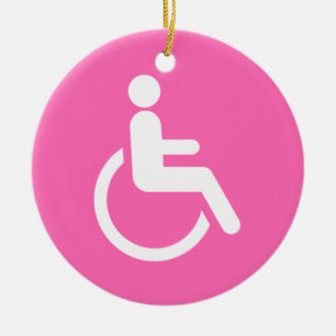Pink Wheelchair – Accessibility Awareness Ceramic Tree Decoration