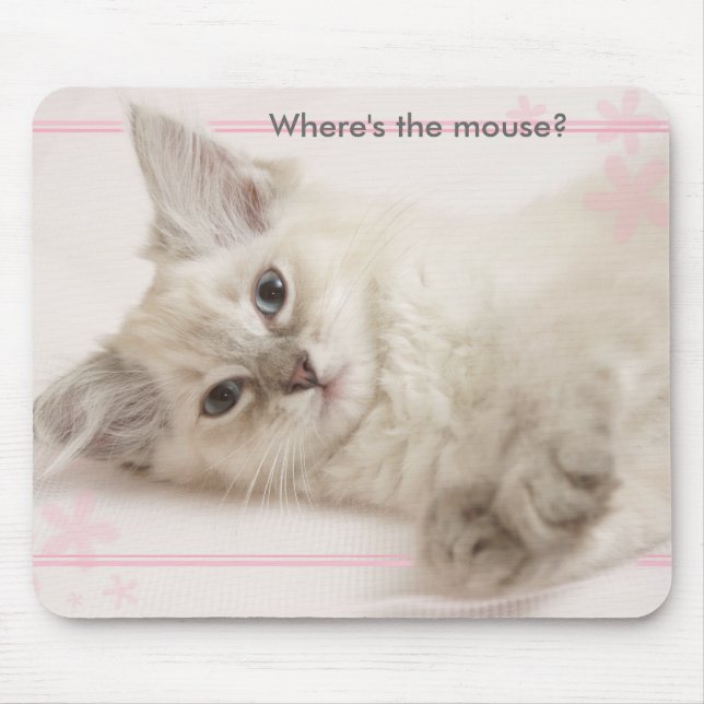 Pink  Where's the mouse? Mouse Mat (Front)