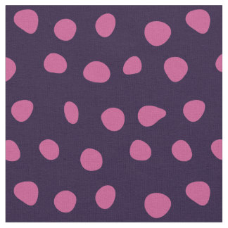 Pink Whimsical Dots on Purple Fabric