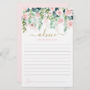 Pink Whimsical Floral Advice for the Mum To Be