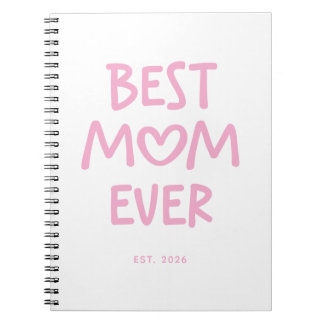 Pink Whimsical Heart Best Mum Ever Notebook