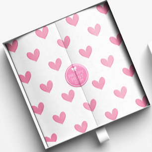 Pink Whimsical Hearts Tissue Paper