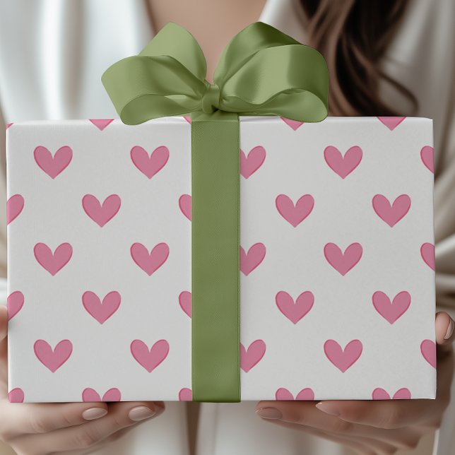 Pink Whimsical Hearts Wrapping Paper (Creator Uploaded)