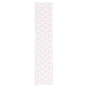 Pink Whimsical Snowflake Pattern Aesthetic  Short Table Runner