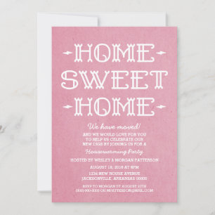 Pink Whimsical Sweet Home Housewarming Party Invitation