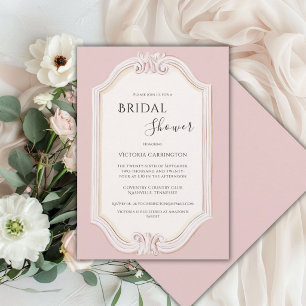Pink Whimsical Vintage Bridal Shower Invitation