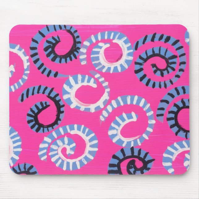 Pink Whirl Mouse Mat (Front)