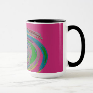 Pink Whirlwind Design Monogram Mug